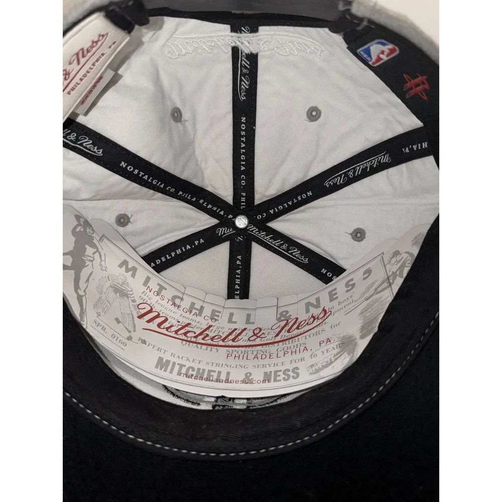 Mitchell & Ness Houston Rockets Snapback Hat Heather Grey Blk NBA Mint Con. Cap